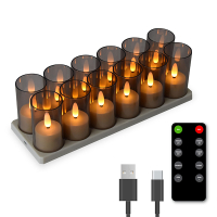 FlinQ Led kaars 5.5 x 4 cm | Wit | Bewegende vlam | 12 stuks LFL00022