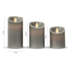 FlinQ Led kaars 7.5 x 10, 12.5, 15 cm | Antraciet | Bewegende vlam | 3 stuks LFL00024 - 2
