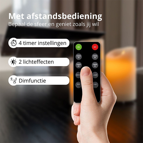 FlinQ Led kaars 7.5 x 10, 12.5, 15 cm | Taupe | Bewegende vlam | 3 stuks LFL00025 - 5