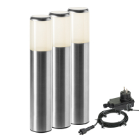 Garden Lights Sokkellamp 12V | Novu | Warm wit | Zilvergrijs | 1W (3 stuks)  LGL00121