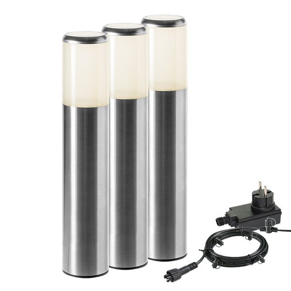 Garden Lights Sokkellamp Novu 12V | 3000K | IP44 | Zilvergrijs | 3x 1W  LGL00121 - 1