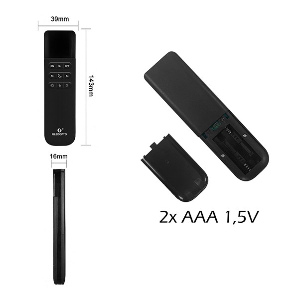 Gledopto Afstandsbediening | WiFi | Zwart | Geschikt voor Gledopto  LDR08180 - 3