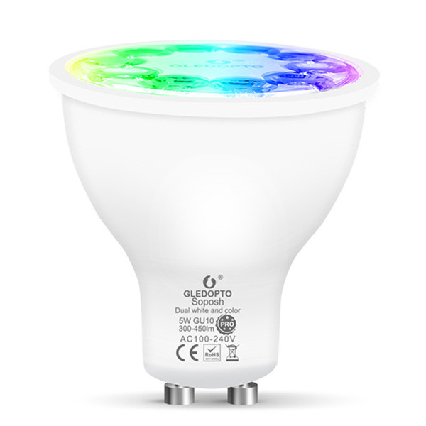 Gledopto GU10 Smart led | PAR16 | Mat | RGB + 2000-6500K | Zigbee | 5W LDR07248 - 1
