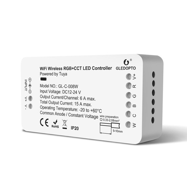 Gledopto Tuya Wifi led strip controller RGBWW | 12V-24V | Gledopto  LDR07217 - 1