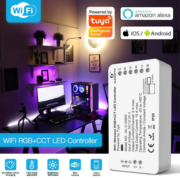 Gledopto Tuya Wifi led strip controller RGBWW | 12V-24V | Gledopto  LDR07217 - 2