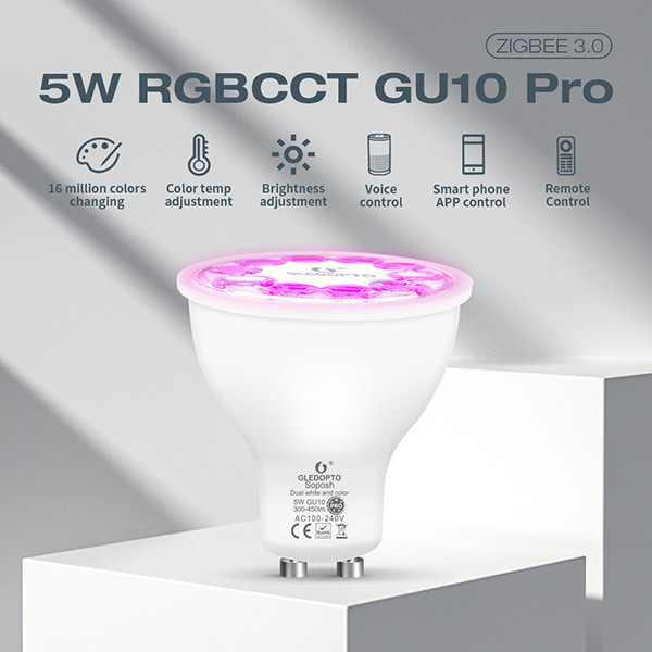 Gledopto Zigbee GU10 LED spot | White & Color | Geschikt voor Philips Hue | 5W | Gledopto  LDR07248 - 5