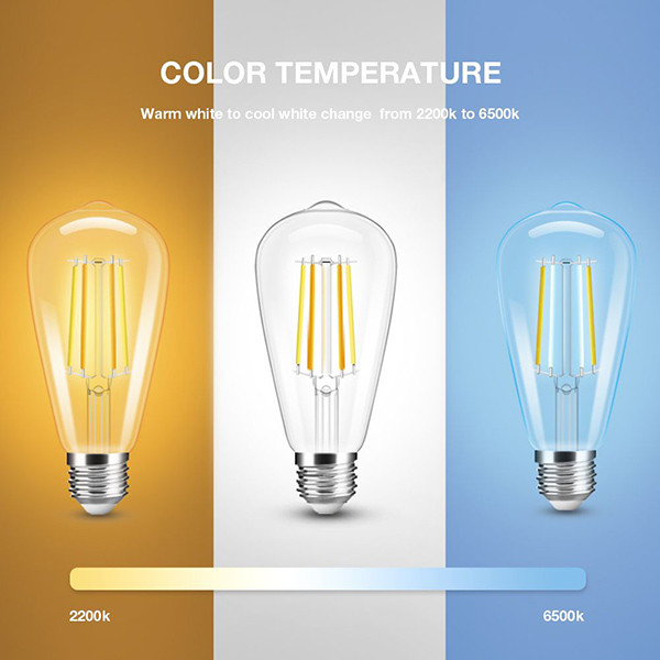 Gledopto Zigbee Led Lamp | E27 | Edison ST64 | White Ambiance | Goud | 7W | Gledopto  LDR07240 - 4