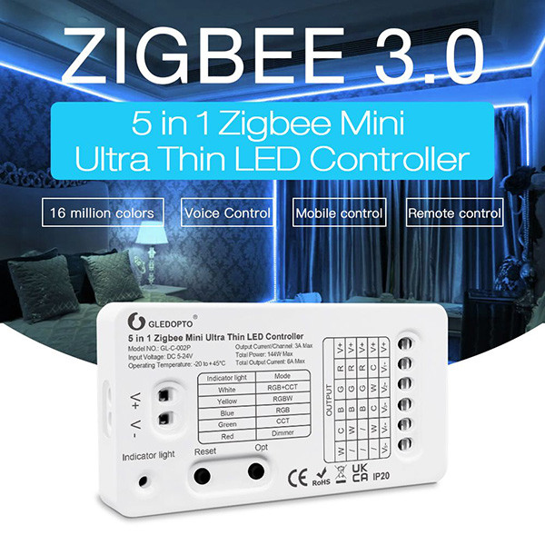 Gledopto Zigbee led strip mini controller | 5 in 1 | RGB+CCT | Gledopto  LDR07246 - 3
