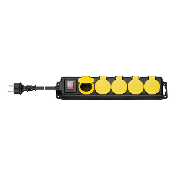 Buiten stekkerdoos 3 meter | 5-voudig | Type F, CEE 7/3 | Max. 3680W | IP44 | Zwart LDR03665 - 1