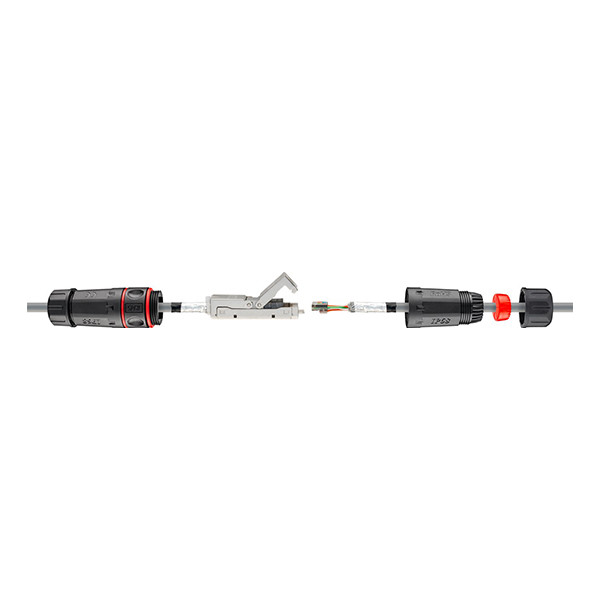 Netwerk koppelstuk voor buiten | CAT6 S/FTP | IP68 | Zwart LDR03670 - 1