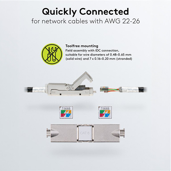 Netwerk koppelstuk voor buiten | CAT6 S/FTP | IP68 | Zwart LDR03670 - 6