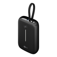 Powerbank met USB-C kabel | 10.000 mAh | 1x USB-A, 1x USB-C | Max. 20W | Zwart LDR03655