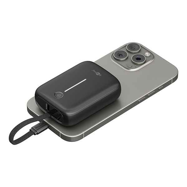 Powerbank met USB-C kabel | 10.000 mAh | 1x USB-A, 1x USB-C | Max. 20W | Zwart LDR03655 - 3