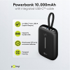 Powerbank met USB-C kabel | 10.000 mAh | 1x USB-A, 1x USB-C | Max. 20W | Zwart LDR03655 - 4