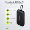 Powerbank met USB-C kabel | 20.000 mAh | 1x USB-A, 1x USB-C | Max. 30W | Zwart LDR03656 - 2