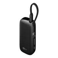 Powerbank met USB-C kabel | 5000 mAh | 1x USB-A, 1x USB-C | Max. 20W | Zwart LDR03654