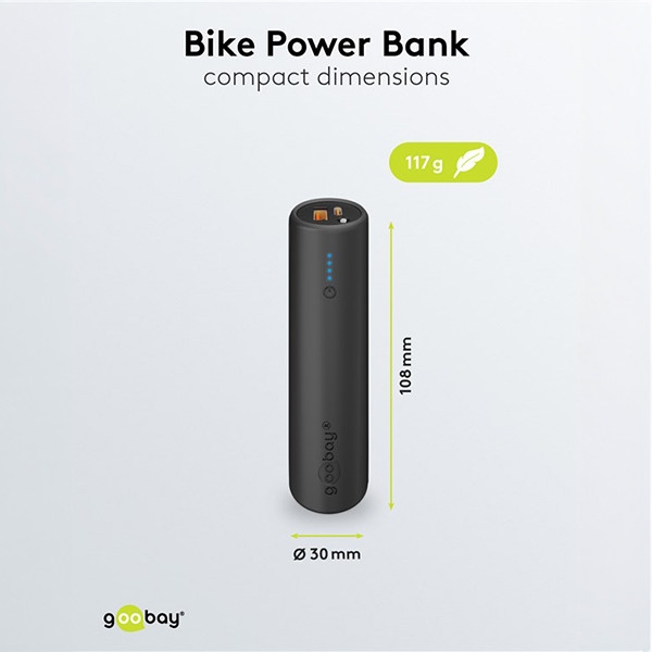 Powerbank met fietshouder | 5000 mAh | USCB-A, USB-C | Zaklamp | Zwart LDR03650 - 3