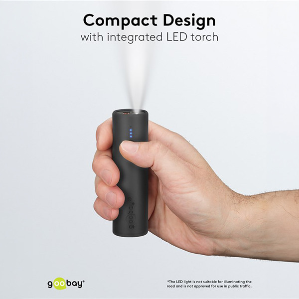 Powerbank met fietshouder | 5000 mAh | USCB-A, USB-C | Zaklamp | Zwart LDR03650 - 8