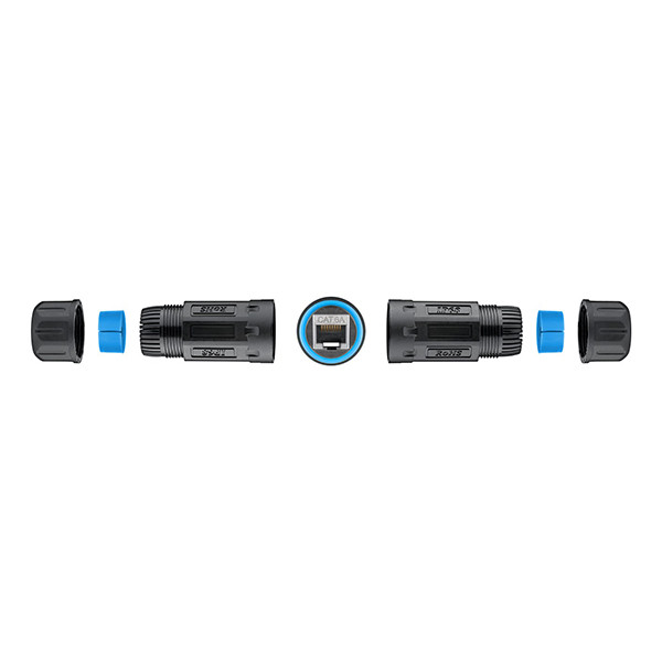 RJ45 koppelstuk voor buiten | CAT6A//FTP | IP68 | Zwart LDR03669 - 1