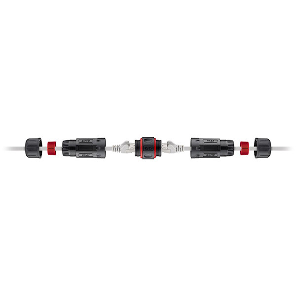 RJ45 koppelstuk voor buiten | CAT6/FTP | IP68 | Zwart LDR03668 - 1
