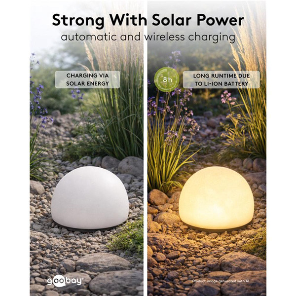 Goobay Solar Bollamp | 2x rond | RGB + 1900-6000K | Ø 20 cm | Schemersensor LDR03673 - 5
