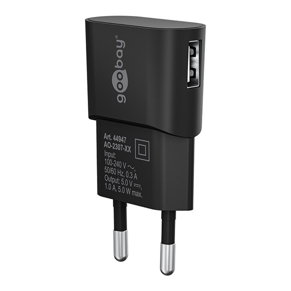 USB-A oplader | 1 poort | 5W | Zwart LDR03634 - 1