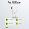 USB-A oplader | 2 poorten | 12W | Wit LDR03638 - 2