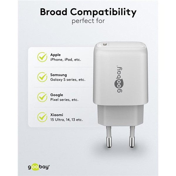 USB-C snellader | 1 poort | 25W | GaN | Power Delivery | Wit LDR03685 - 8
