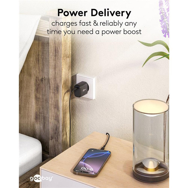 USB-C snellader | 1 poort | 25W | GaN | Power Delivery | Zwart LDR03686 - 7