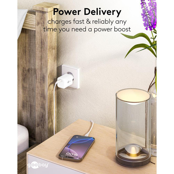 USB-C snellader | 1 poort | 65W | GaN | Power Delivery | Wit LDR03676 - 8