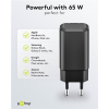 USB-C snellader | 1 poort | 65W | GaN | Power Delivery | Zwart LDR03675 - 4