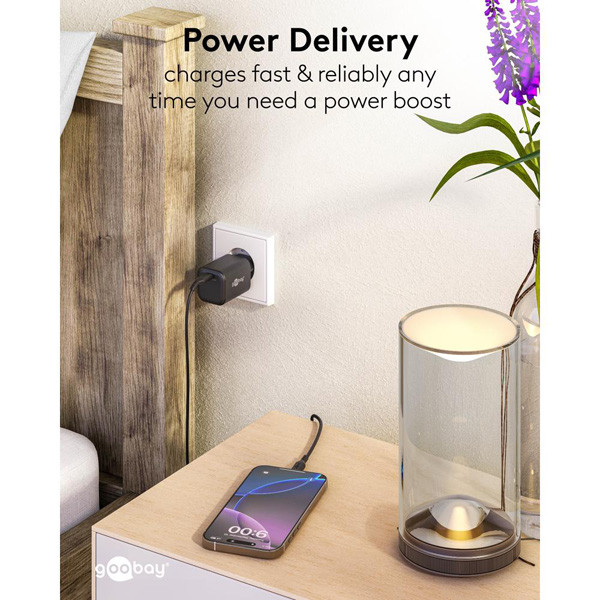 USB-C snellader | 1 poort | 65W | GaN | Power Delivery | Zwart LDR03675 - 8