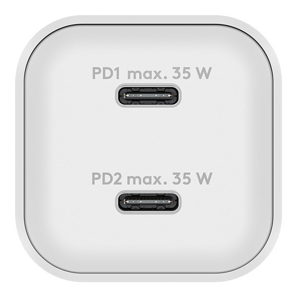 USB-C snellader | 2 poorten | 35W | GaN | Power Delivery | Wit LDR03625 - 2