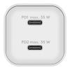 USB-C snellader | 2 poorten | 35W | GaN | Power Delivery | Wit LDR03625 - 2