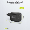 USB-C snellader | 2 poorten | 35W | GaN | Power Delivery | Zwart LDR03624 - 4