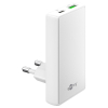 USB-C snellader | 2 poorten | USB-A & USB-C | 65W | GaN | Power Delivery | 90°  flat | Wit LDR03679 - 1