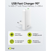USB-C snellader | 2 poorten | USB-A & USB-C | 65W | GaN | Power Delivery | 90°  flat | Wit LDR03679 - 2