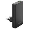 USB-C snellader | 2 poorten | USB-A & USB-C | 65W | GaN | Power Delivery | 90°  flat | Zwart LDR03680 - 1