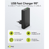 USB-C snellader | 2 poorten | USB-A & USB-C | 65W | GaN | Power Delivery | 90°  flat | Zwart LDR03680 - 2