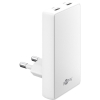 USB-C snellader | 2 poorten | USB-C | 65W | GaN | Power Delivery | 90°  flat | Wit LDR03682 - 1