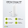USB-C snellader | 2 poorten | USB-C | 65W | GaN | Power Delivery | 90°  flat | Wit LDR03682 - 2