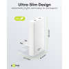 USB-C snellader | 2 poorten | USB-C | 65W | GaN | Power Delivery | 90°  flat | Wit LDR03682 - 5