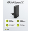 USB-C snellader | 2 poorten | USB-C | 65W | GaN | Power Delivery | 90°  flat | Zwart LDR03681 - 2