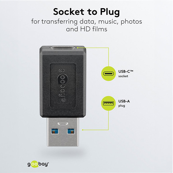 USB A naar USB C adapter | USB 3.0 | Zwart LDR03671 - 4