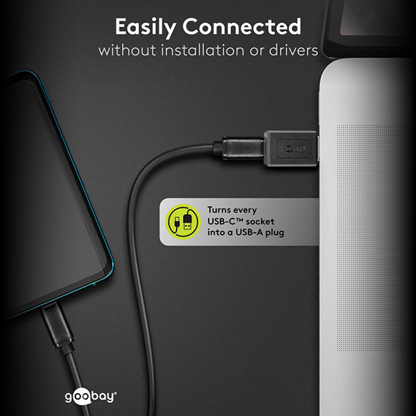 USB A naar USB C adapter | USB 3.0 | Zwart LDR03671 - 5