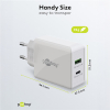 USB multipoort oplader | 2 poorten | USB-A & USB-C | 30W | Power Delivery | Wit LDR03629 - 4