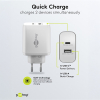 USB multipoort oplader | 2 poorten | USB-A & USB-C | 65W | GaN | Power Delivery | Wit LDR03633 - 4