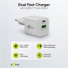 USB multipoort snellader | 2 poorten | USB-A & USB-C | 20W | GaN | Power Delivery | Wit LDR03648 - 2