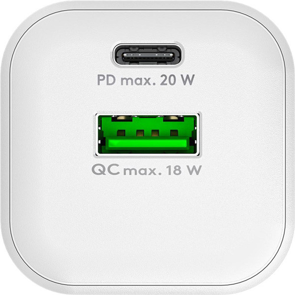 USB multipoort snellader | 2 poorten | USB-A & USB-C | 20W | GaN | Power Delivery | Wit LDR03687 - 2