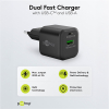 USB multipoort snellader | 2 poorten | USB-A & USB-C | 20W | GaN | Power Delivery | Zwart LDR03649 - 2